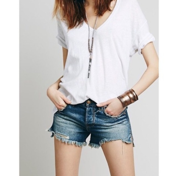 Free People Pants - Free People Raw Hem Cutoff Denim Distressed Shorts